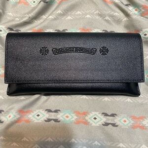 Chrome Hearts Black Embossed glasses case